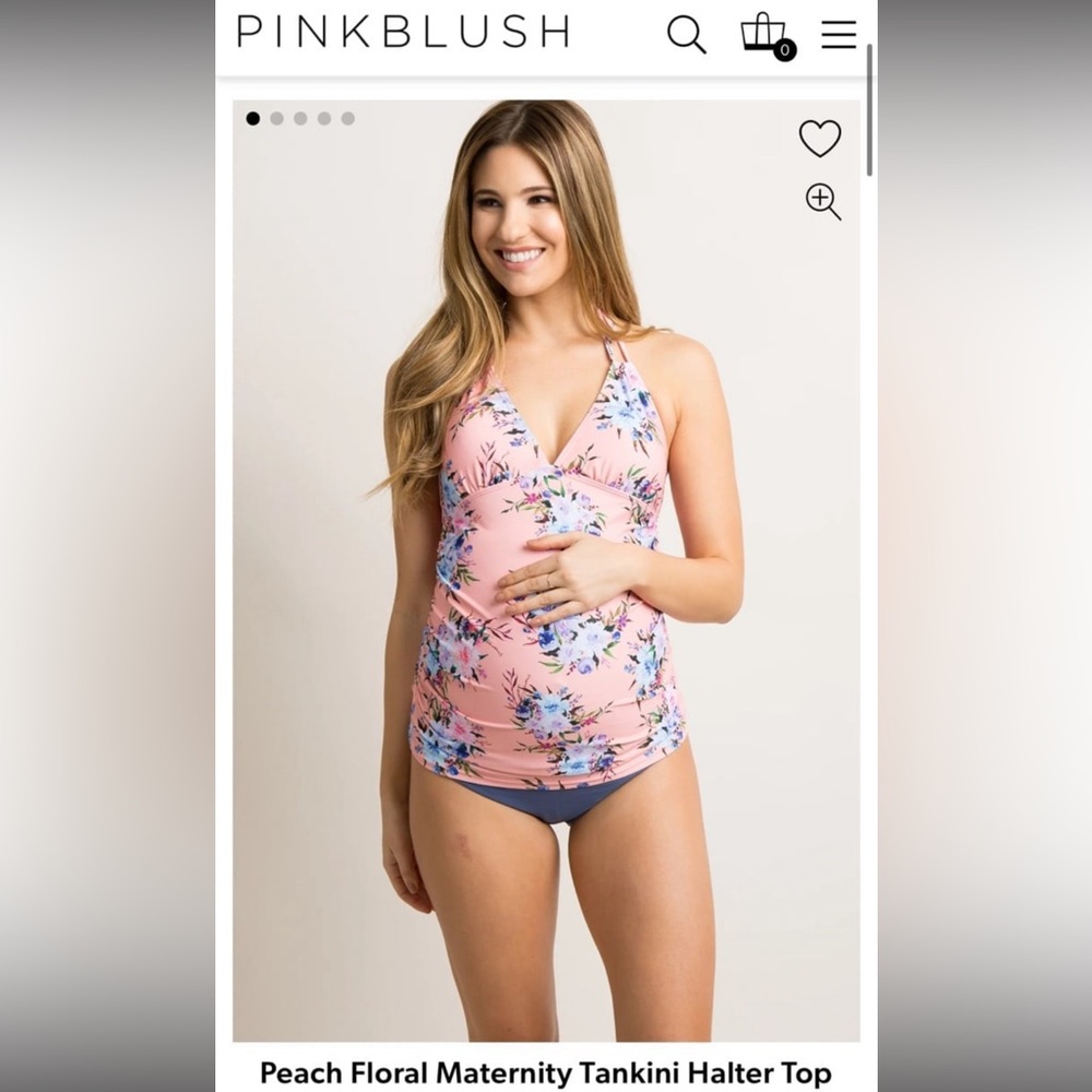 Pink Blush Maternity Tankini Top